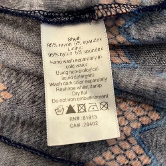 Plenty Tracy Reese Size L Print Knit Surplice Dress Woman Full Skirt Sleeveless - Picture 5 of 9